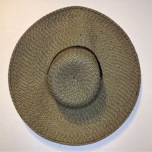 Milani Woven 18" Wide Brim Sun Hat Black Tan